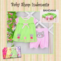 PU372 Setelan Kaos Babydoll Pussy Cats 72 Hijau copy  large